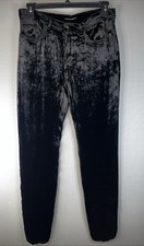 Saint Laurent Paris Black Stone Washed Velvet 5 Pocket Skinny Pants NWT Goth 32