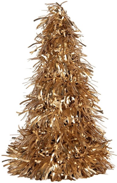 Clayre & Eef 66622 Dekoration Weihnachtsbaum Goldfarbig 12X27 Cm-image