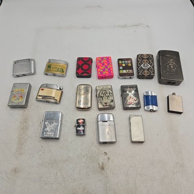 Lot of 18 Lighters Various Brands for Parts or Repair Sold As Is