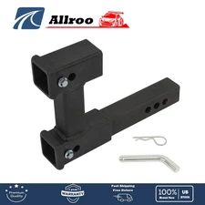New Hitch Receiver 2 inch Trailer Dual Hitch Extension Max Length 7.5 Inch Riser