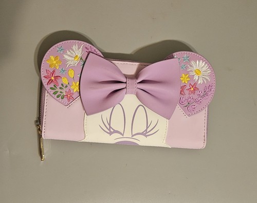 Disney Loungefly Minnie zaino fiori ricamati, portafoglio e orecchie con archetto - Foto 5 di 16