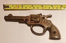 Rare Vintage Dandy One Shot Cast Iron Cap Toy Gun USA Cocking Action Good #2