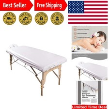 Spa-Grade Waterproof Massage Table Cover Set - Machine Washable, White, 1 Count