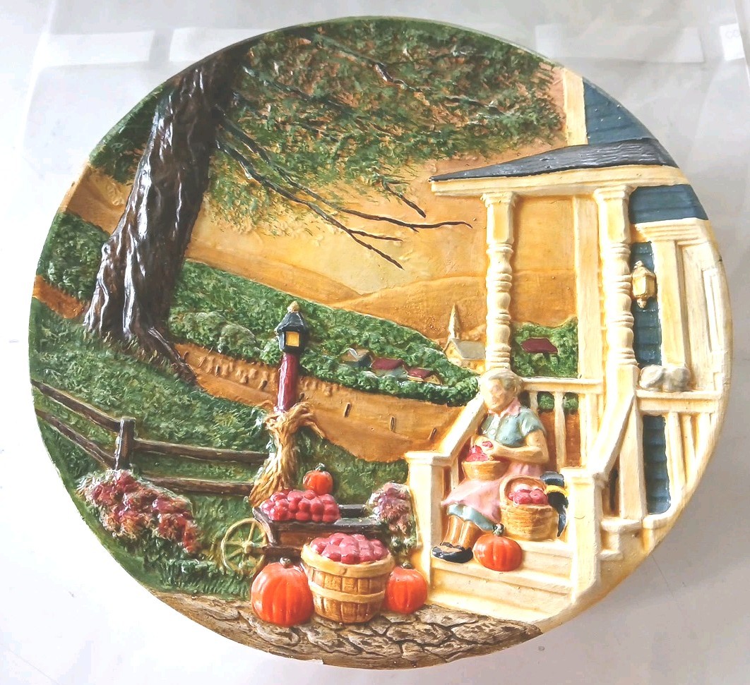 1980(?)Byron Molds(?)3D Scene Ceramic Handpainted Wall Plate(?)