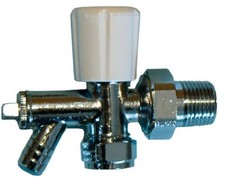 10mm Angle Radiator Valve With Drain Off - Optima - FREE Next-Day Delivery