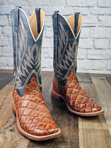Anderson Bean Horsepower Seas the Day HP1823 Square Toe COWBOY BOOTS 9.5 D Fish - Picture 2 of 7
