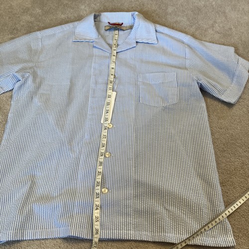 Mens Kennington Ltd LA Blue Striped Short Sleeve Button Up Shirt Small New Tags - Picture 6 of 7