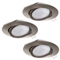 Eglo Tedo Set 3XEINBAUSPOT GU10-LED 5W K Nicke - Decken-Einbauleuchte In Silber