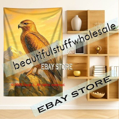 Hawk Wall Tapestry Alpine Sky Decor mountain living room 39X59 in
