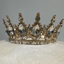 Gold Silver Crystal Gem Princess Costume Crown Adult Unisex Princess Theme