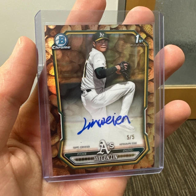 2026 Bowman Chrome Prospect - Snack Pack Wei-en Lin Peanut Auto /5 Refractor