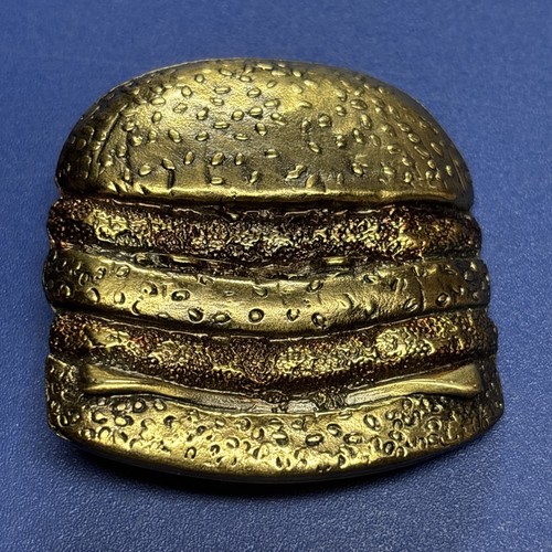 Vintage 1976 McDonalds Limited Edition Brass Big Mac Belt Buckle RARE Fast Food