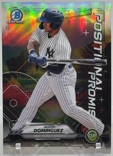 2021 Bowman Jasson Dominguez Chrome Positional Promise Insert #POS-JD Yankees