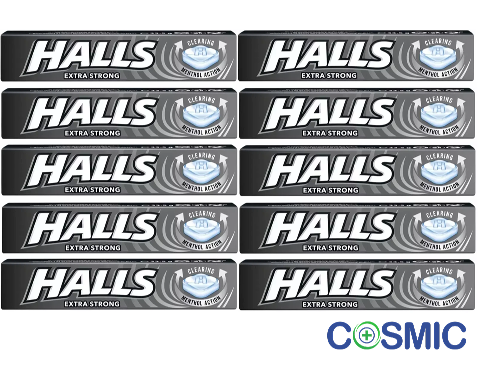 10 X Halls Extra Strong Original Menthol Flavour Vapour Action Sweets