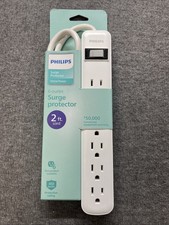 Philips Home Power 6-Outlet AC Surge Protector with 2ft Extension Cord