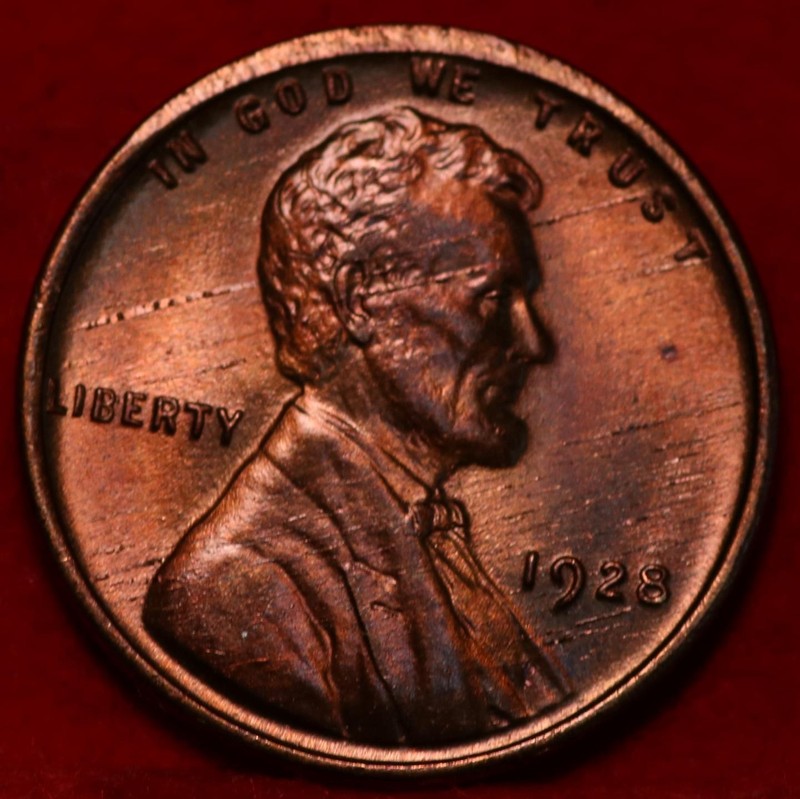 Uncirculated 1928 Philadelphia Mint Copper Lincoln Wheat Cent
