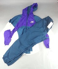 Vtg W Tags 90  s Nike Women M Color Block Windbreaker Tracksuit Set Jacket Pants