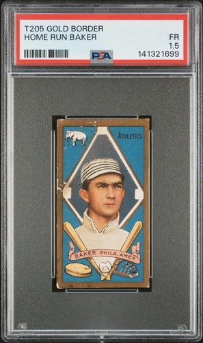Home Run Baker 1911 T205 Gold Border card