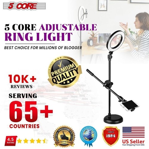 5Core 6 inch Ring Light + Cell Phone Stand Adjustable Ringlight LED Phone Holder - Picture 11 of 11