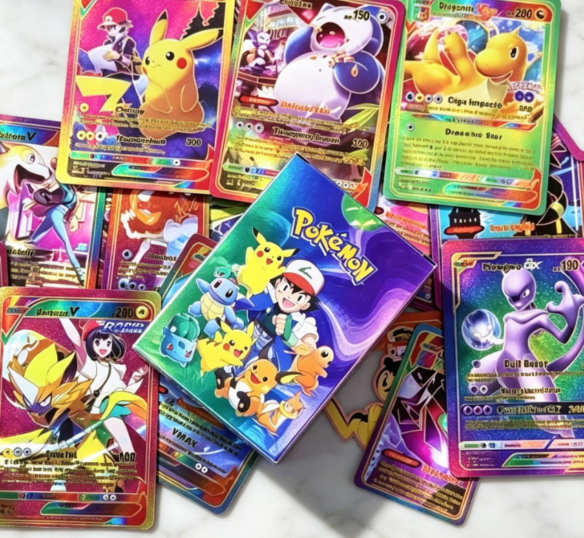 55 Pezzi di Carte Pokémon Foil Iridescenti
