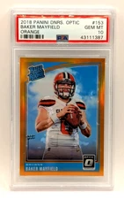 2018 Panini Donruss Optic Baker Mayfield Rookie Optic Orange /199 PSA 10