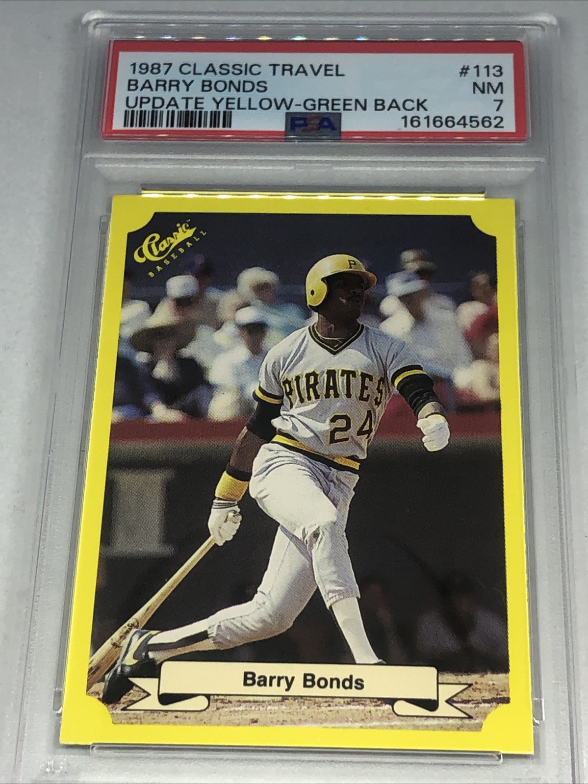 1987 Classic Greenback Barry Bonds #113 PSA 7 Rookie Card view 1