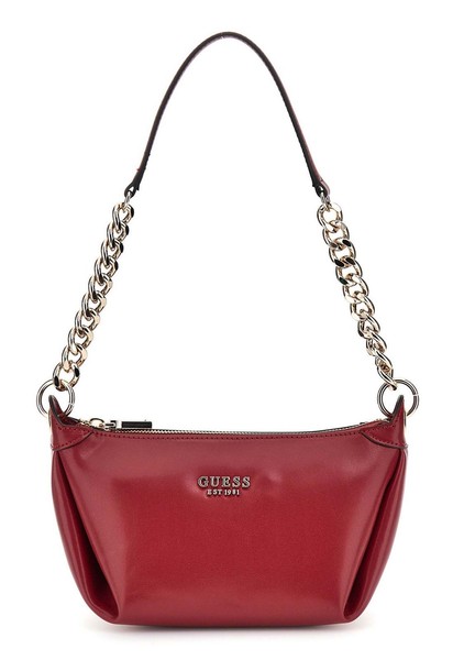 Guess Eco Evaine Top Zip Shoulder Bag Schultertasche Tasche Red Dunkelrot-image
