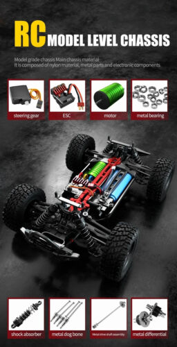 1:16 4WD RC Car LED 2.4G Remote Control Cars High Speed Drift Truck for Kids Toy - Picture 19 of 32