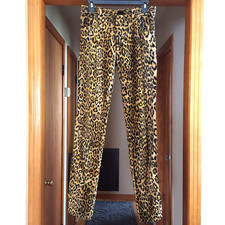 Lip Service Womens Pants Leopard Print Brown Beige Black Belted 29 Vintage