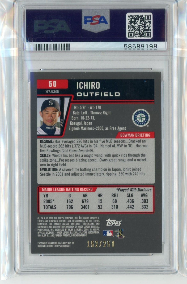 2006 Bowman Chrome Baseball Xfractor #50 Ichiro No 152 of