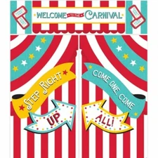 Carnival Scene Setter Backdrop Plastic 6' 3" x 5' 5" Carnival Wall Decoration