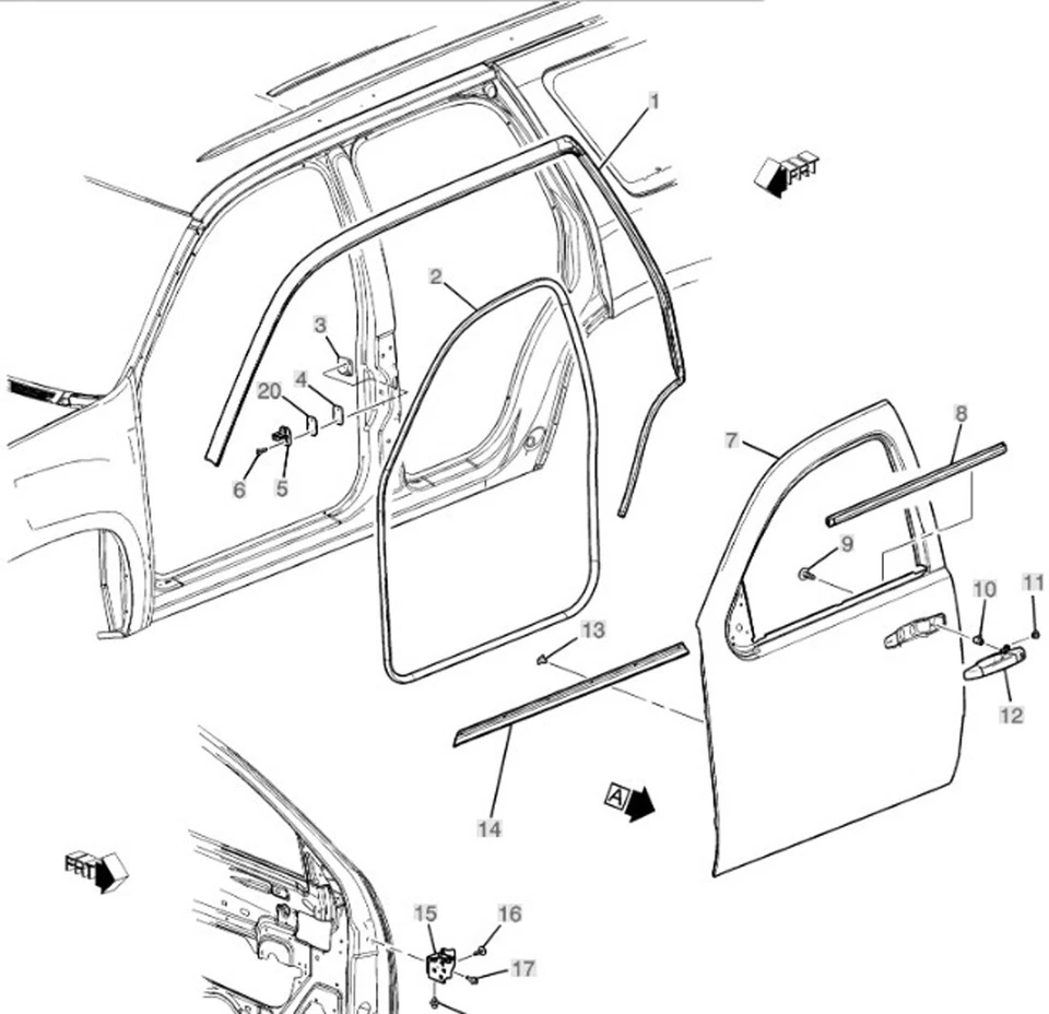 Passenger Front Door Window Weatherstrip Escalade Silverado Sierra Tahoe Yukon - Image 3 of 4
