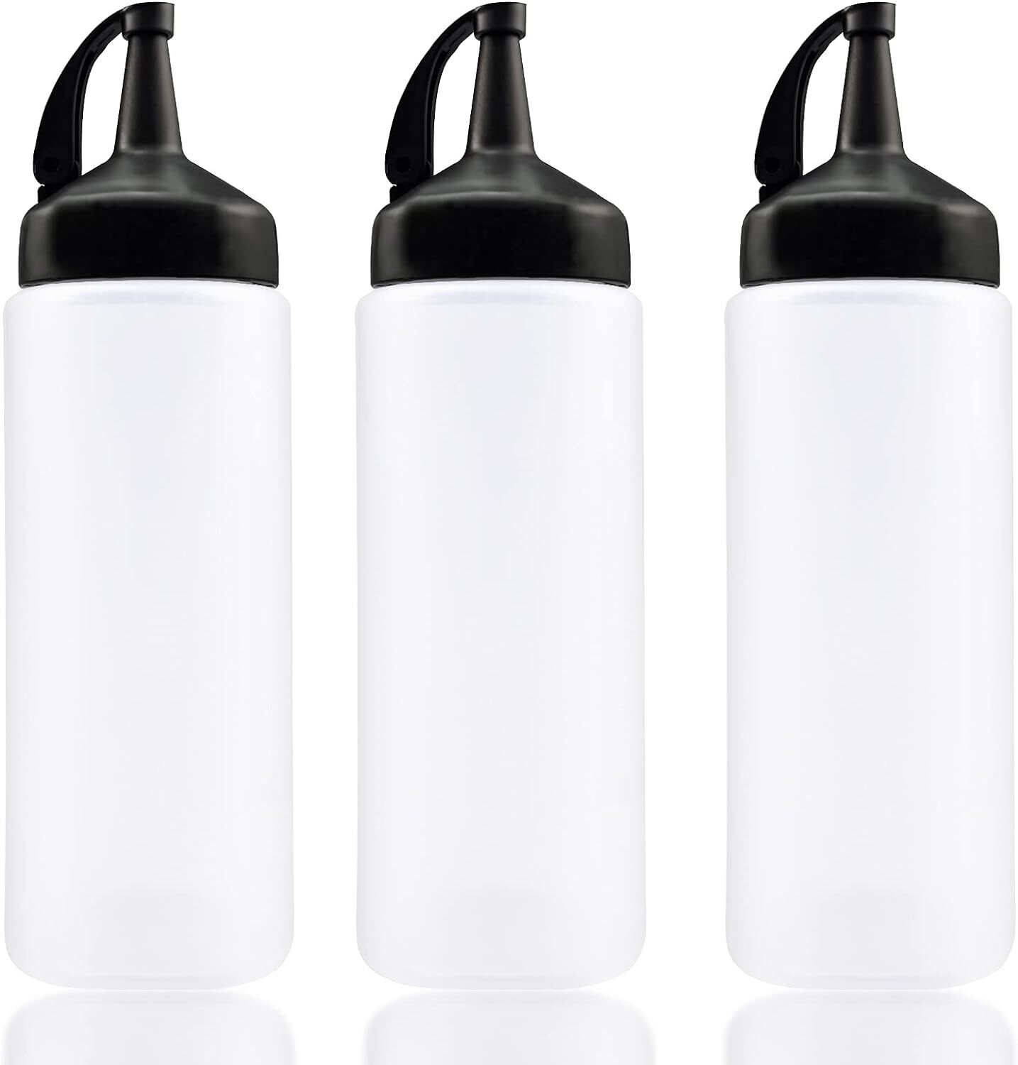 3PACK Plastic Squeeze Bottles,6 oz Plastic Squeeze Squirt Co