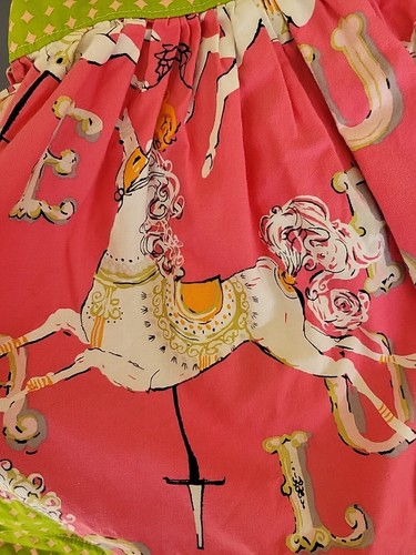 Boutique Girls Dress With Horses Size 6 Strap Shoulders Dress Made in USA EUC - Picture 5 of 13