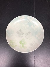 Service 6 Assiettes Plates Kim Seybert - Porcelaine Main - Motif Abstrait Bleu & Argent - NEUF
