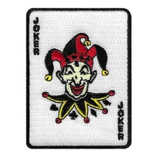 JOKER CARD iron-on PATCH Poker Wild Card LAS VEGAS embroidered GAMBLING EMBLEM