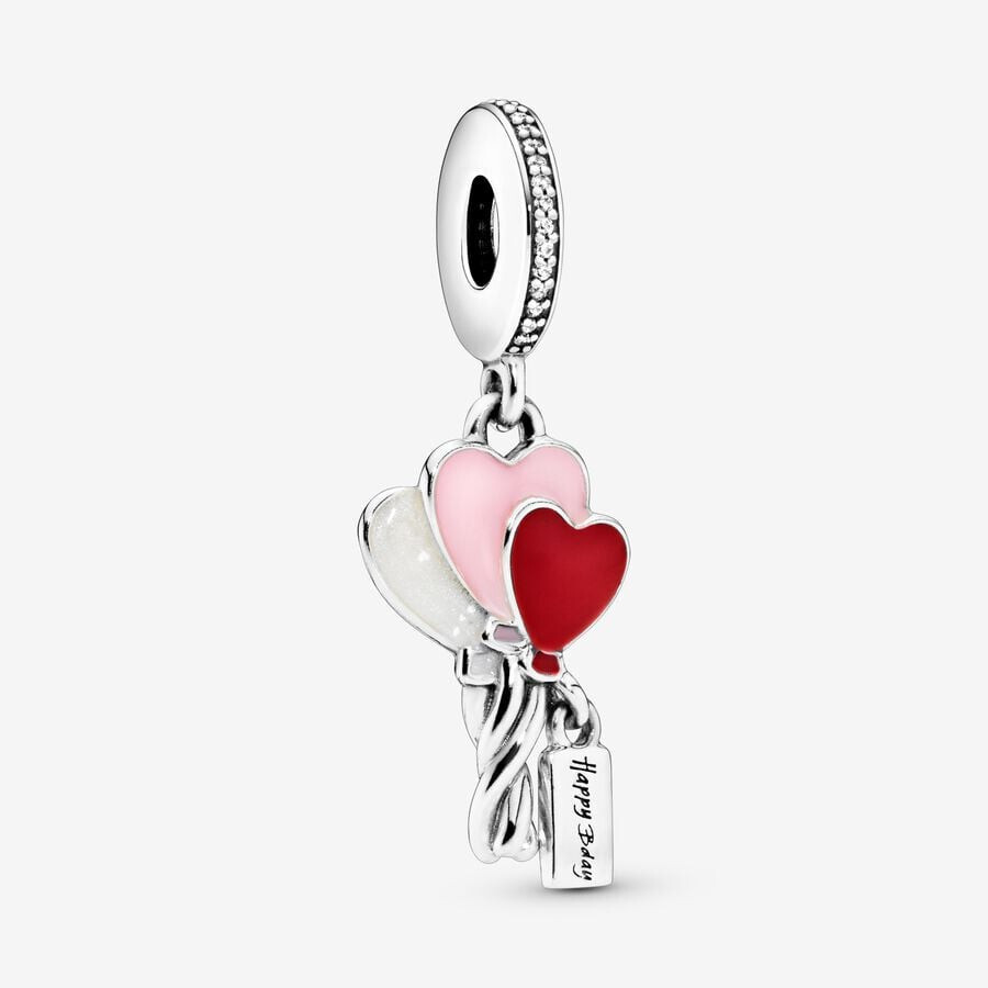 PANDORA Happy Birthday Balloon Dangle Silver Charm - 798076CZ