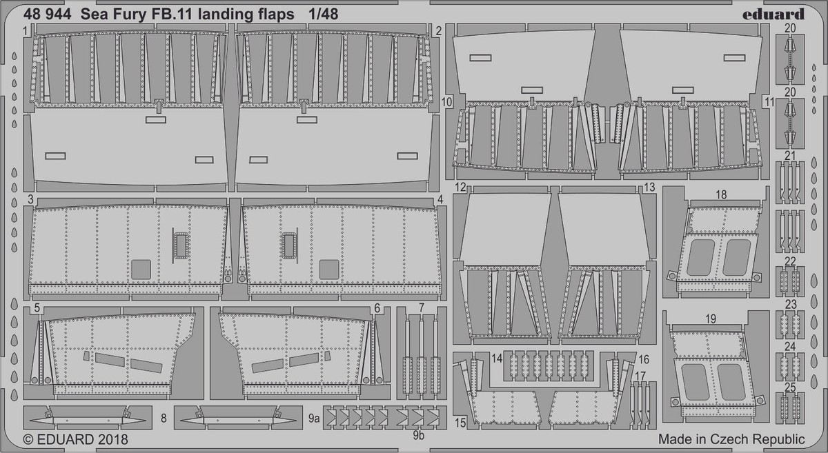Eduard Photoetch 1/48 scale - Sea Fury FB.11 landing flaps for Airfix - 48944 Eduard Photoetch 1/48 scale - Sea Fury FB.11 landing flaps for Airfix - 48944