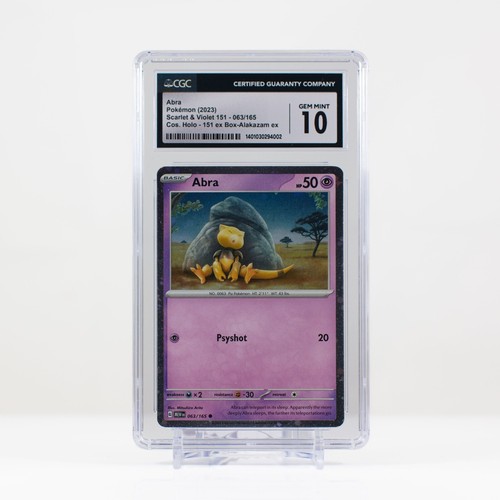 Pokemon Abra Cosmos Holo #063 Scarlet & Violet 151 - CGC 10 - Picture 2 of 4