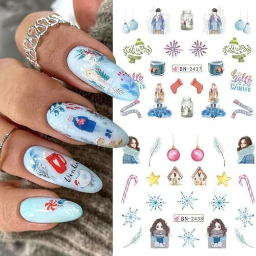 Christmas Nail Art Stickers Winter Penguin Nail Decals Cute Water Christmas D - Picture 7 of 7