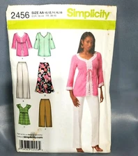 Simplicity Pattern 2456 Misses Two Lengths Pants Skirt Shirt CUT Size 18 