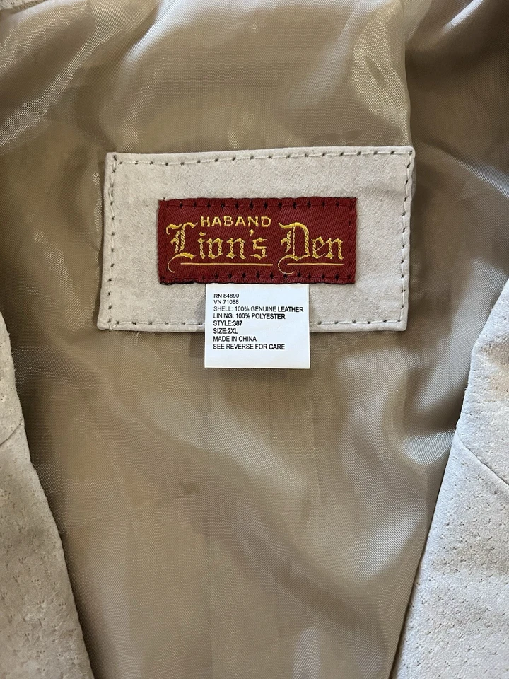 Lions Den By Haband XL Full Sueded Pig Leather Men’s Vintage DEADSTOCK Blazer - Image 3 of 4