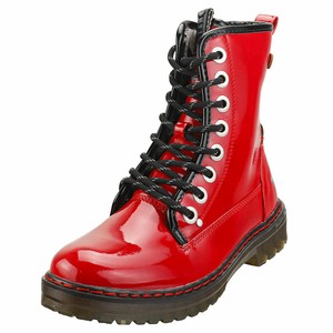 red biker boots