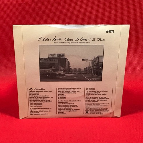 BRUCE SPRINGSTEEN My Hometown 1985 7" vinyl single Is Comin' To Town Santa Claus - Picture 2 of 4