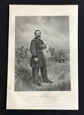 steel engraving Sedgwick John General American Civil War shot dead US CSA 1864 1