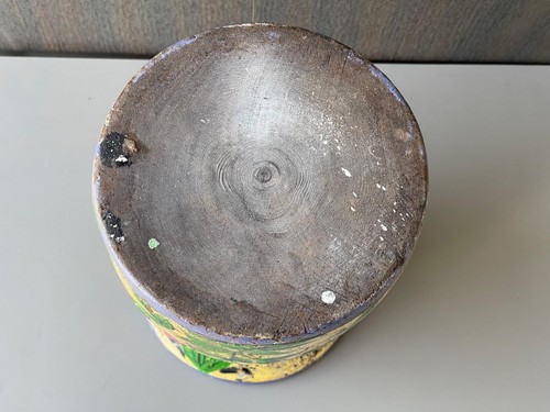 Vintage Looking Wooden Multicolor Flower Design Flower Vase , Pot, Planter -157 - Picture 11 of 15