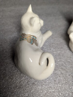 2 LENOX 1994 Kitty Cats Kittens Jewels Collection Vintage Made USA