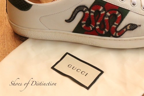 Gucci Ace GG Snake White Leather 