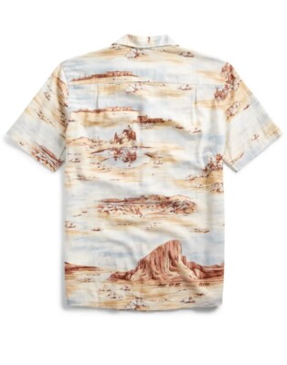 RRL Ralph Lauren 1950 NWT Vintage Western Scenic Print Linen Shirt