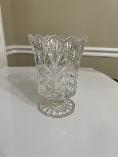 Lead Crystal Portico 7 1/2" Hurricane Candle Lamp Vase Fifth Avenue - Picture 4 of 11